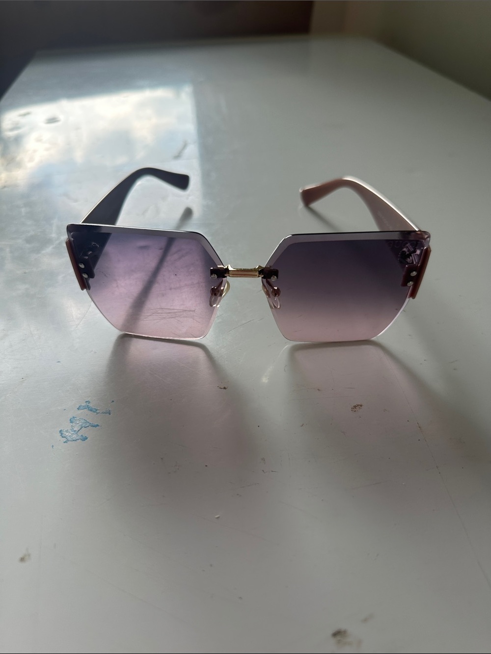 Purple Gradient Rimless Women's Sunglasses